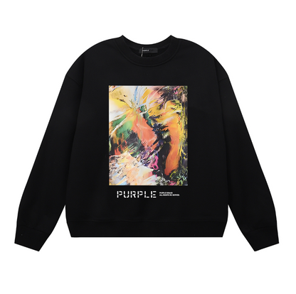 パープル メンズ 長袖 Tシャツ スウェットシャツ 1126 