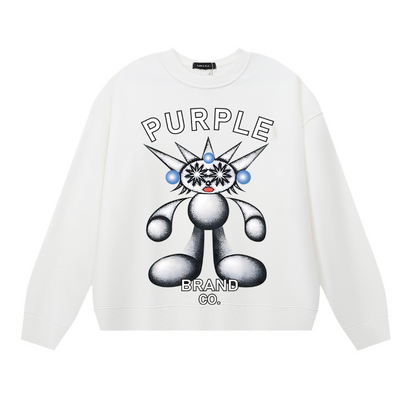 Purple Men's Long-Sleeve T-shirt Sweatshirt 1157