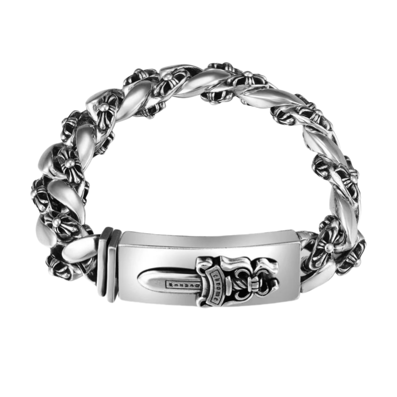 Chrome Hearts ダガーID ファンシーリンククリップブレスレット -9
