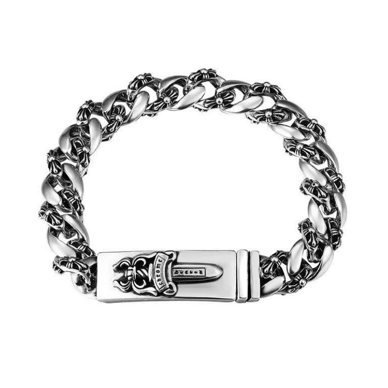 Chrome Hearts ダガーID ファンシーリンククリップブレスレット -9