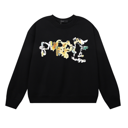 Purple  Men's Long-Sleeve T-shirt Sweatshirt 1136