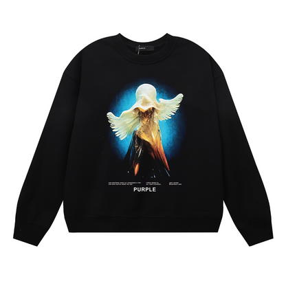 Purple  Men's Long-Sleeve T-shirt Sweatshirt 1159