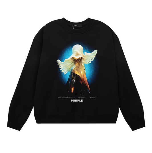 Purple  Men's Long-Sleeve T-shirt Sweatshirt 1159