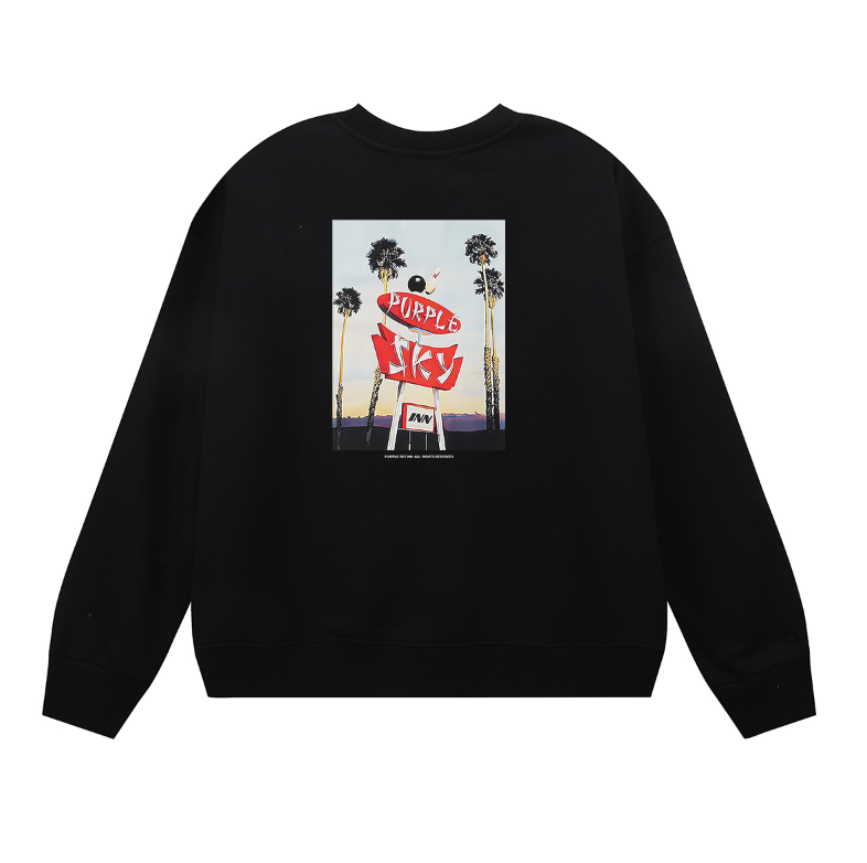 Purple Men's Long-Sleeve T-shirt Sweatshirt 1150