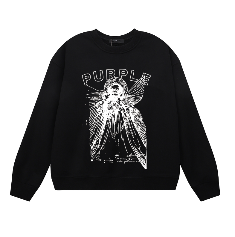 سويت شيرت رجالي بأكمام طويلة باللون الأرجواني 1134 