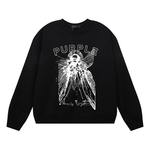 Purple Men's Long-Sleeve T-shirt Sweatshirt 1134