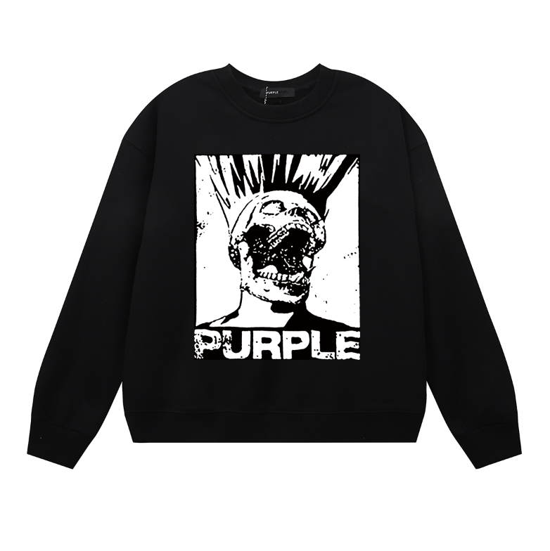 Purple Men's Long-Sleeve T-shirt Sweatshirt 1144