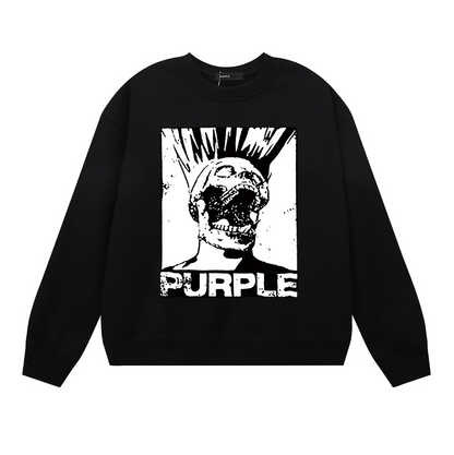 Purple Men's Long-Sleeve T-shirt Sweatshirt 1144