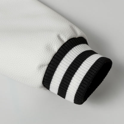 Chrome Hearts レイヤードクロス バーシティジャケット - ブラック ホワイト ストリートスタイル アウターウェア 2208 