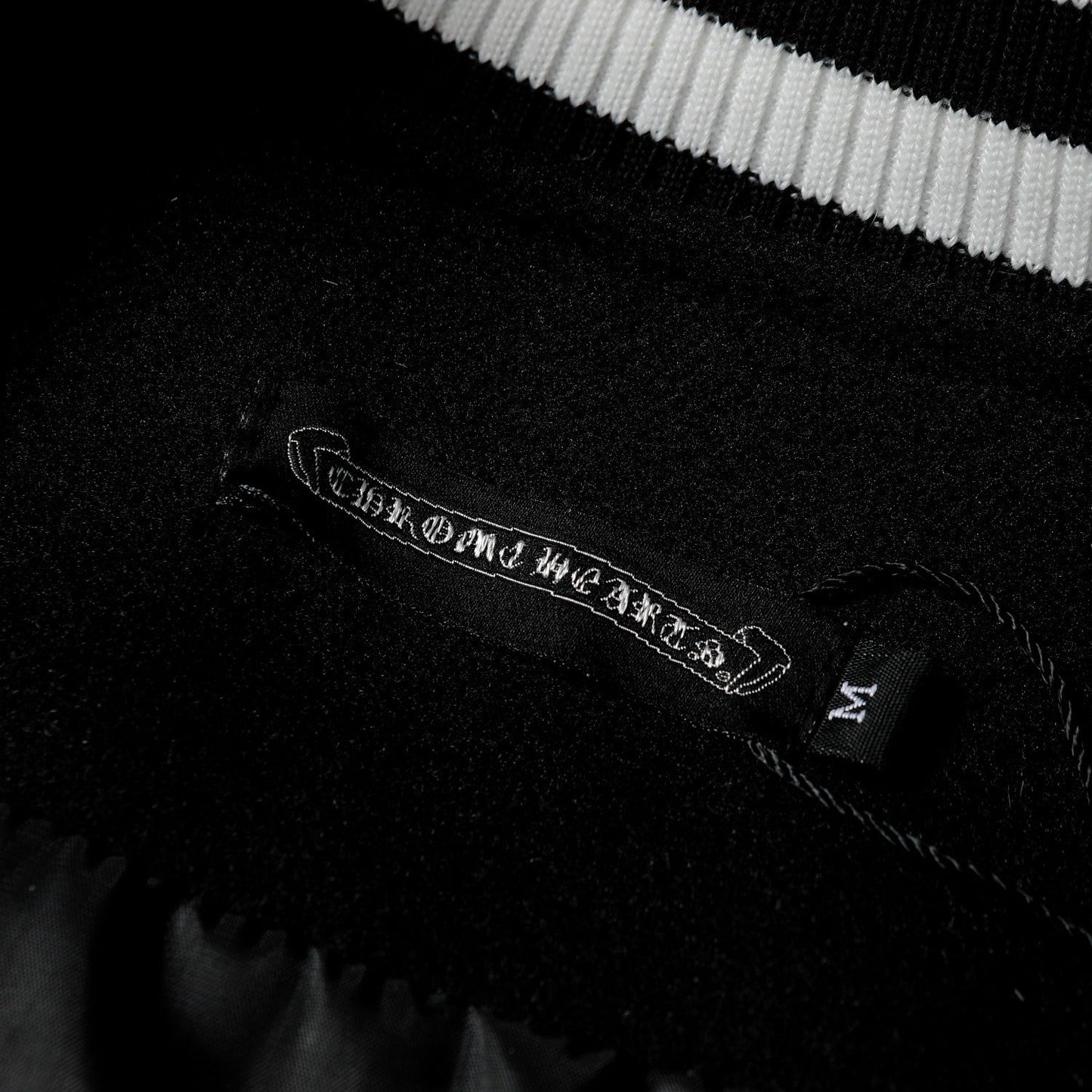 Chrome Hearts レイヤードクロス バーシティジャケット - ブラック ホワイト ストリートスタイル アウターウェア 2208 