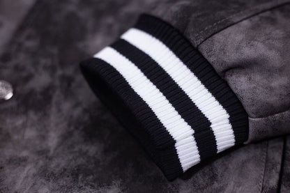 Chrome Hearts Fleur-de-lis Patch Varsity Jacket - Grey Tie-dye Outerwear A5588