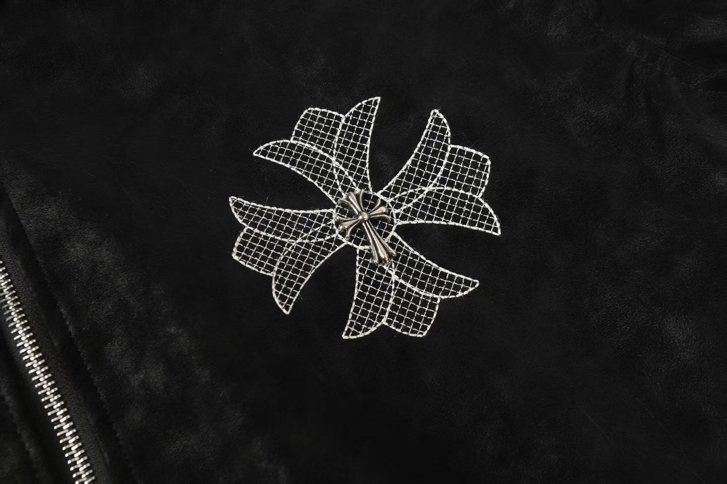 Chrome Hearts Horseshoe Cross Jacket - Black Street Embroidered Coat 8800