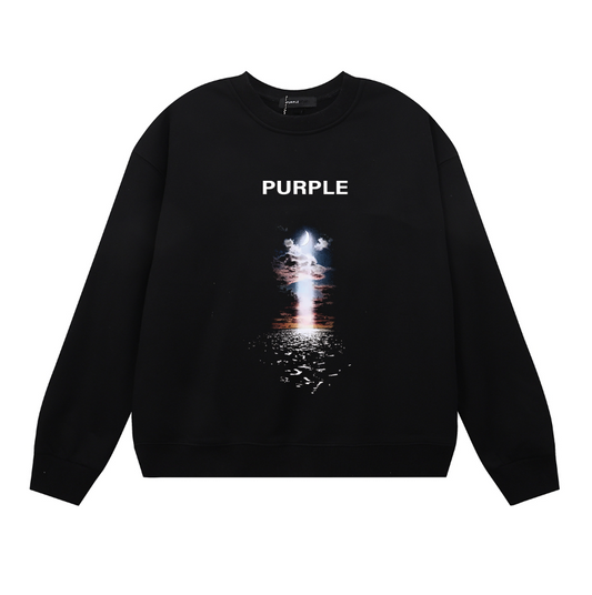 Purple  Men's Long-Sleeve T-shirt Sweatshirt 1139