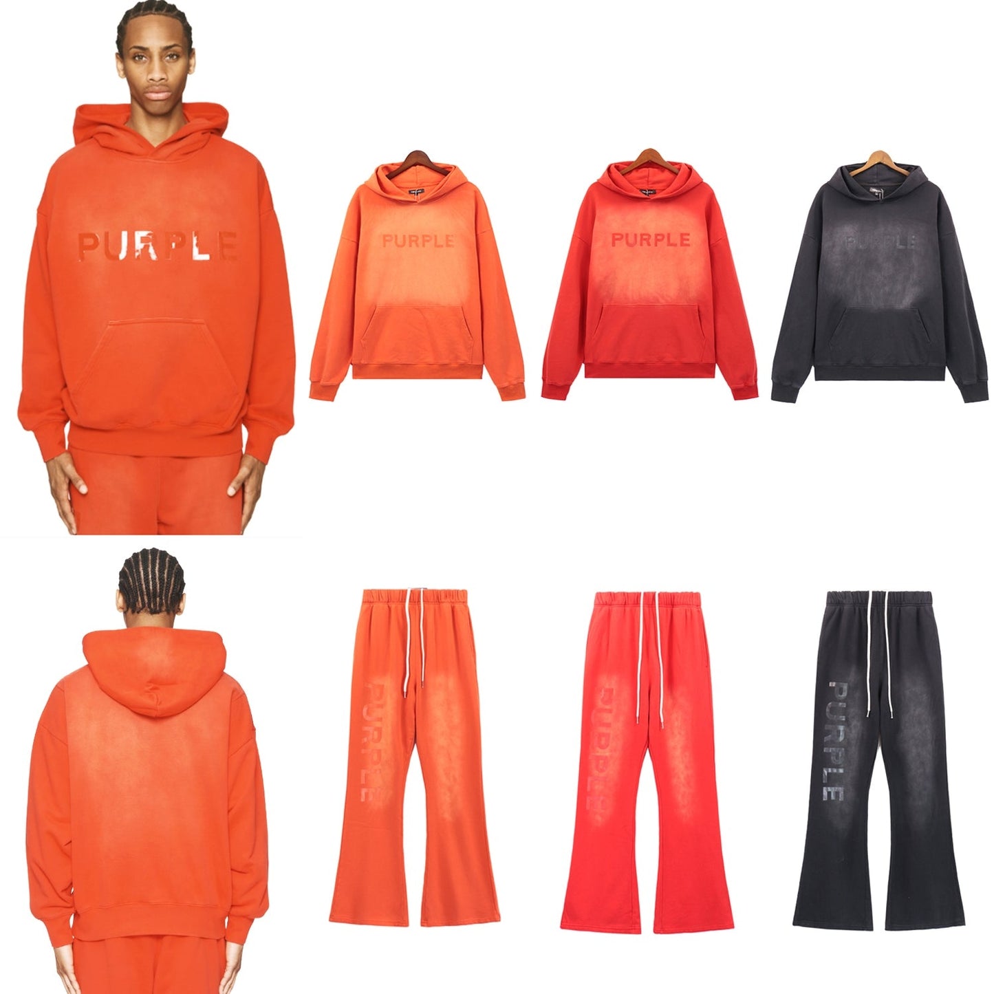Purple New Hoodie suit 5965