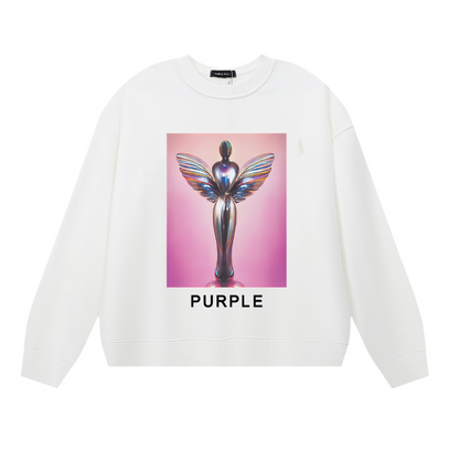 Purple Men's Long-Sleeve T-shirt Sweatshirt 1120