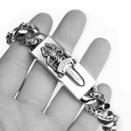 Chrome Hearts ダガーID ファンシーリンククリップブレスレット -6